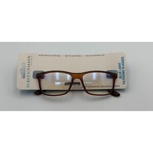 ICU Eyewear Screen Vision Blue Light Filtering Glasses Unisex with Brown Frame